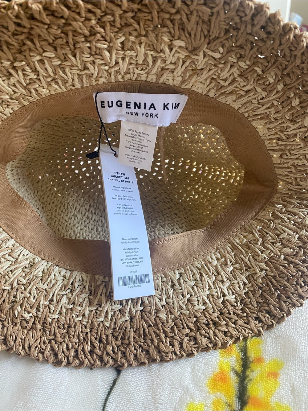 Eugenia Kim Woven Straw Bucket Hat in Natural